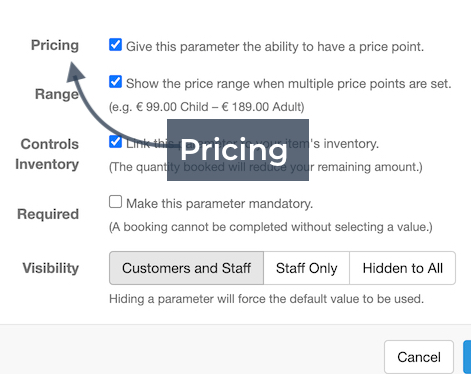 Parameter Pricing
