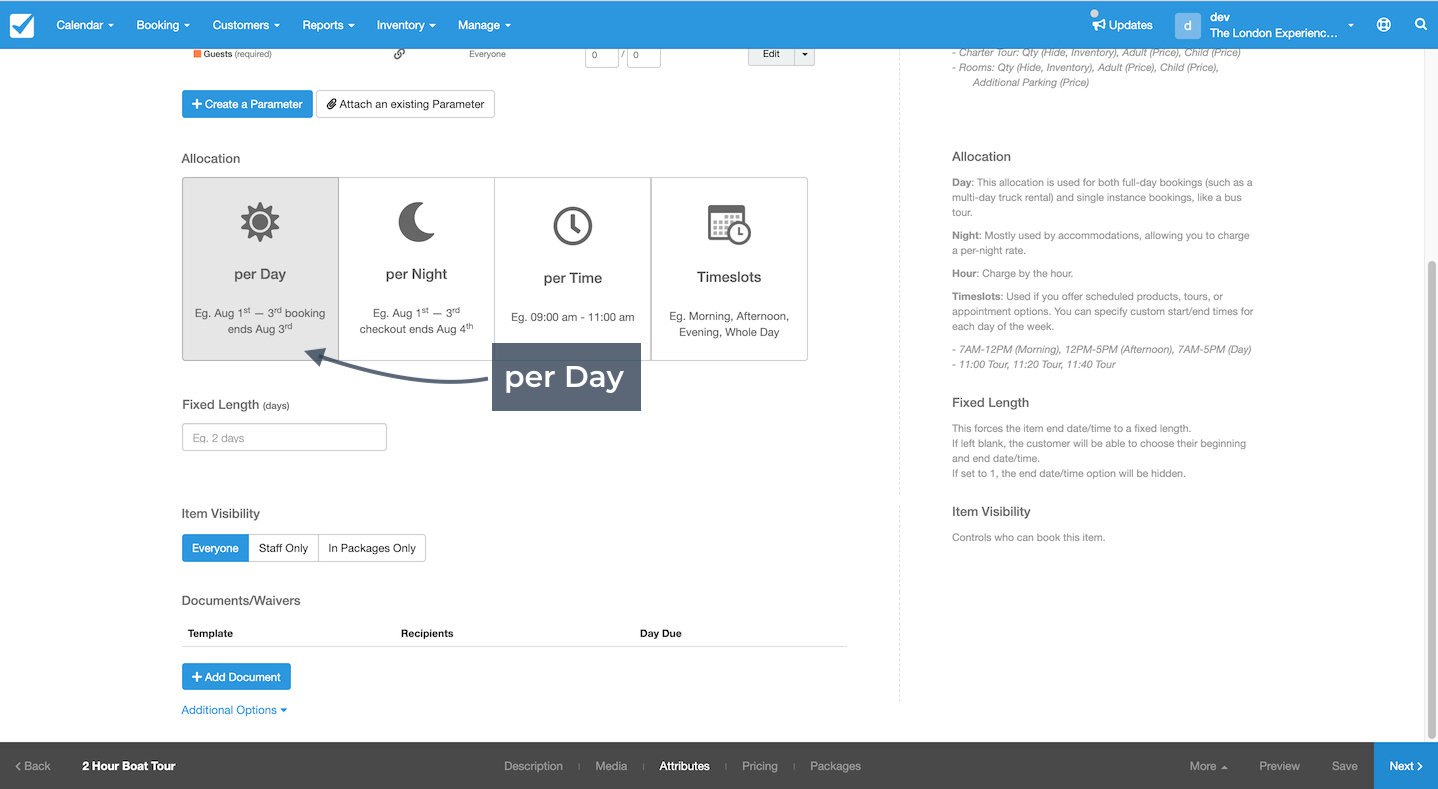 Allocation Per Day