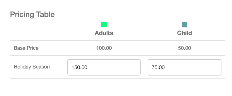 Pricing Table