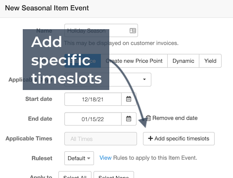 Add Specific Time Slots