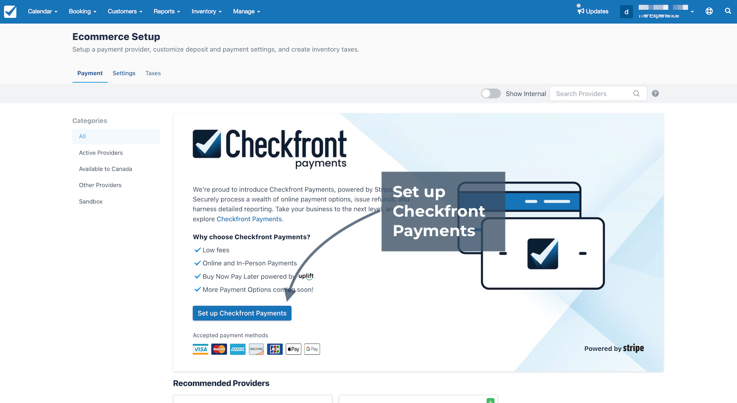 Setup Checkfront Payments