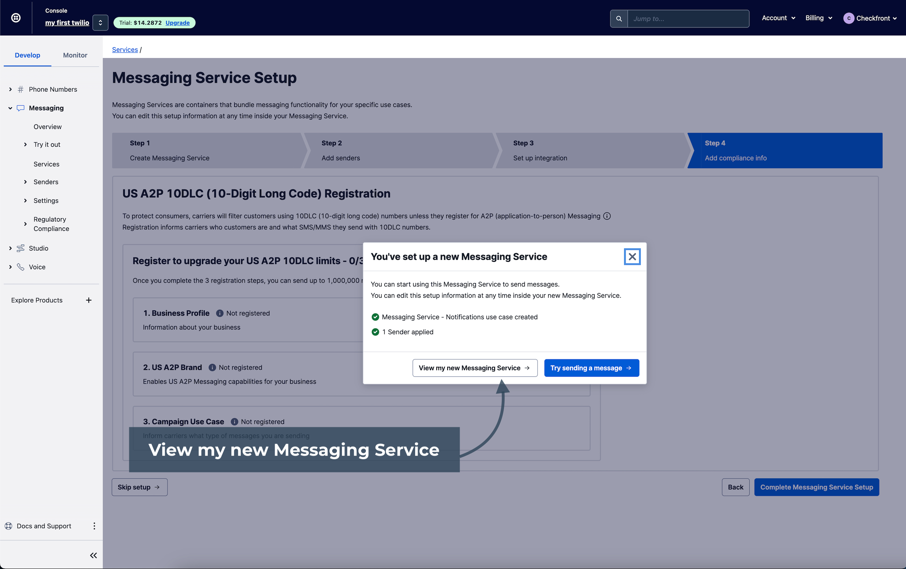 View Messaging Service