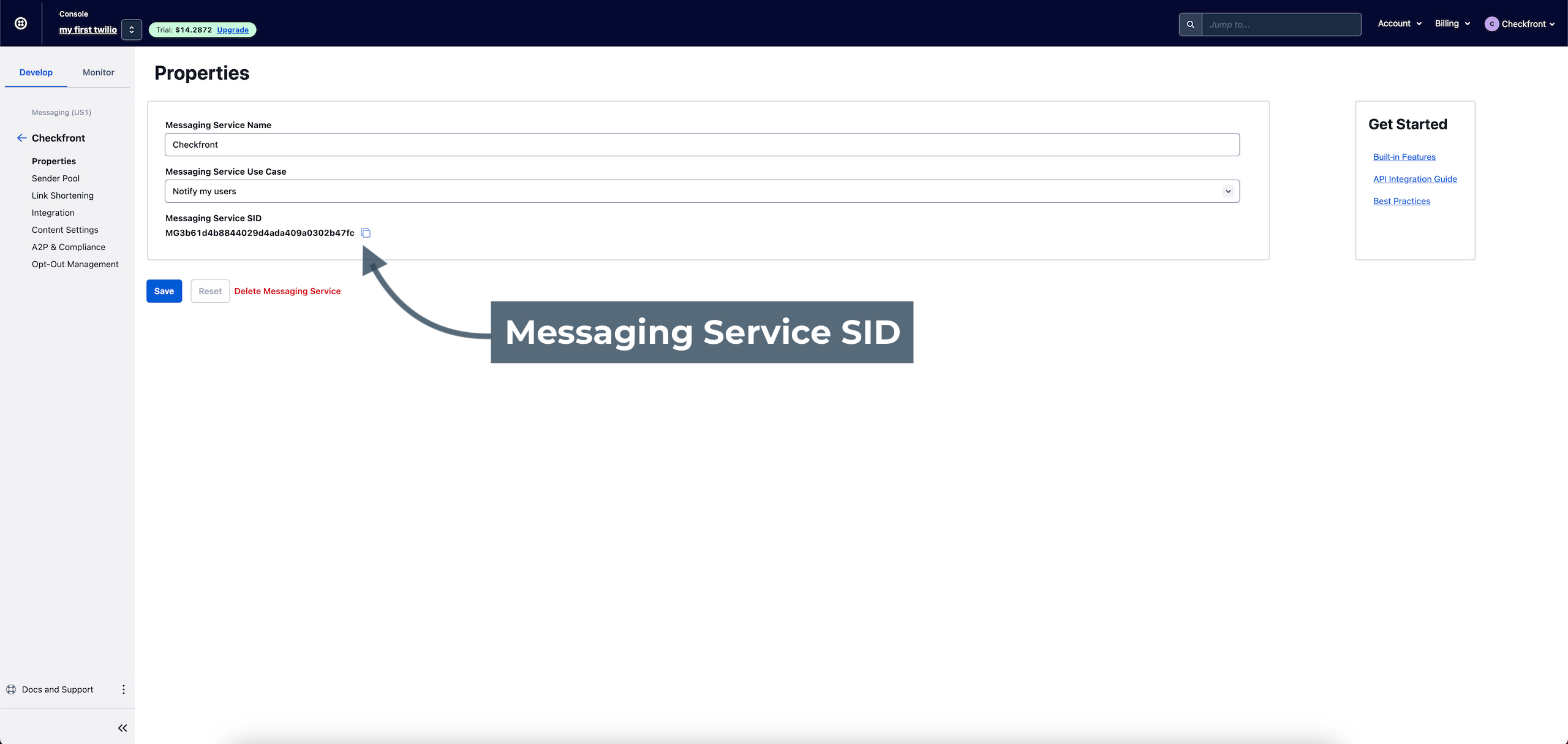Messaging Service SID
