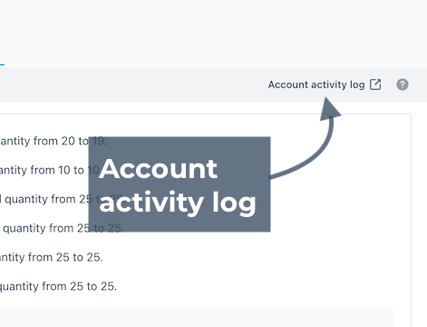 Account Activity Log