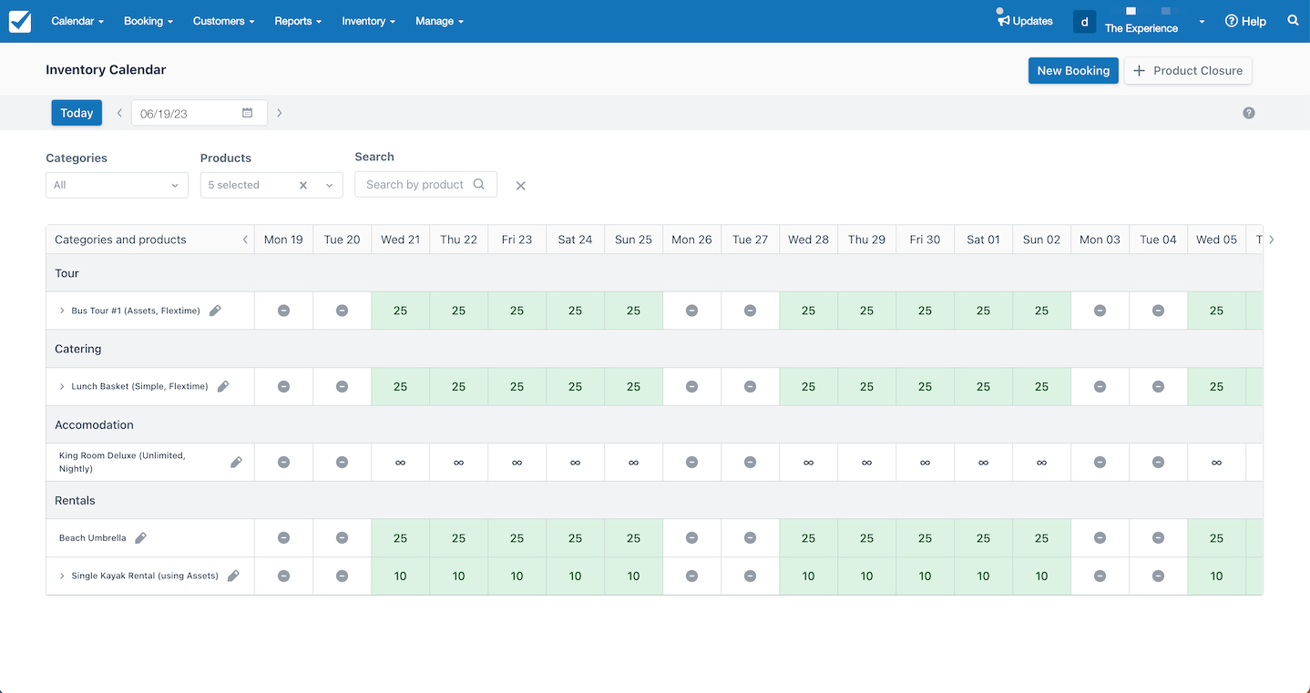 Introduction to the inventory calendar Checkfront