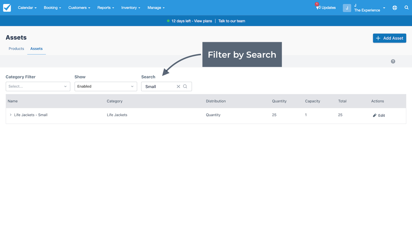 Filter Asset Pools by Search