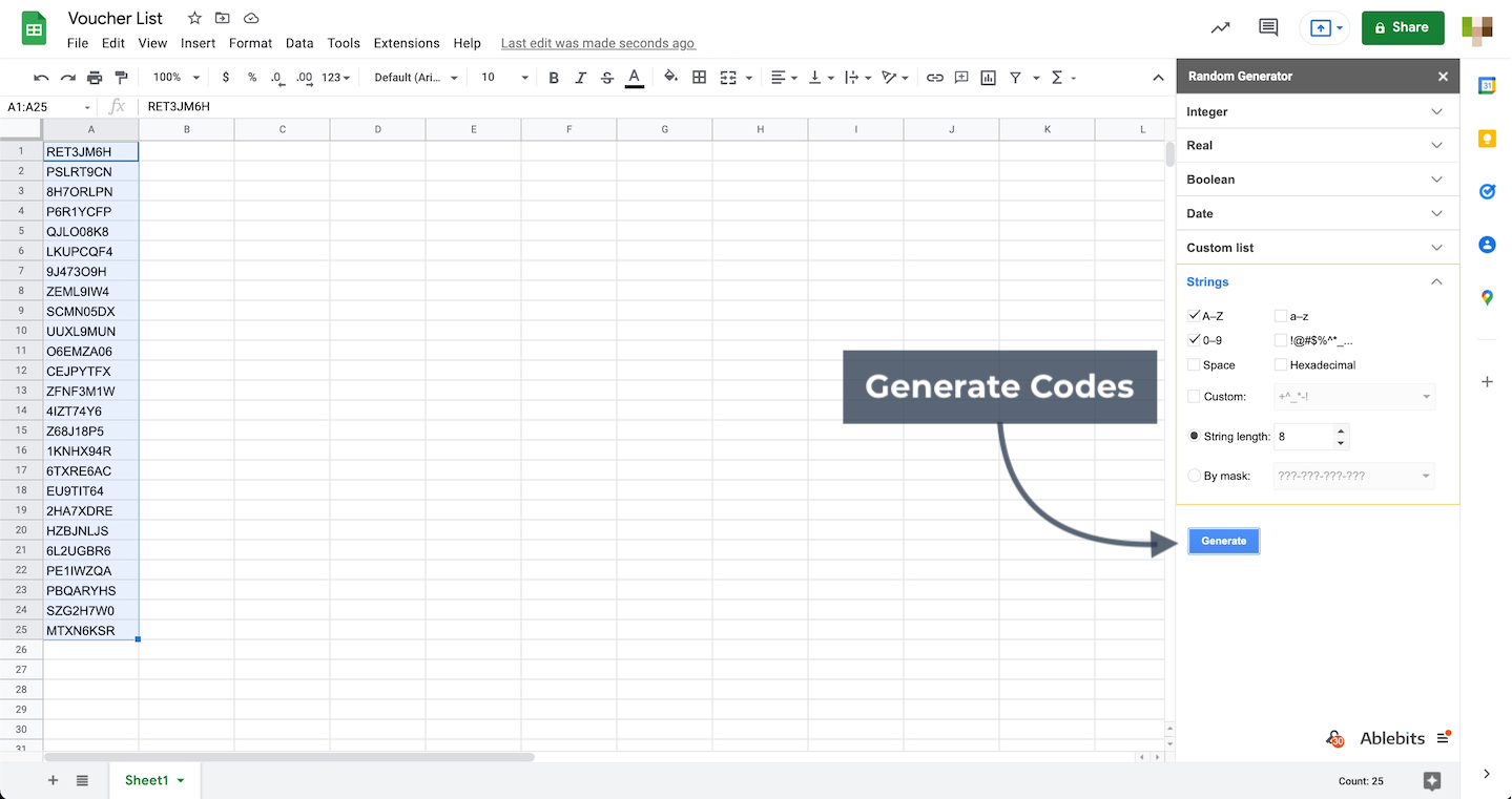 Discount Numbers Generated