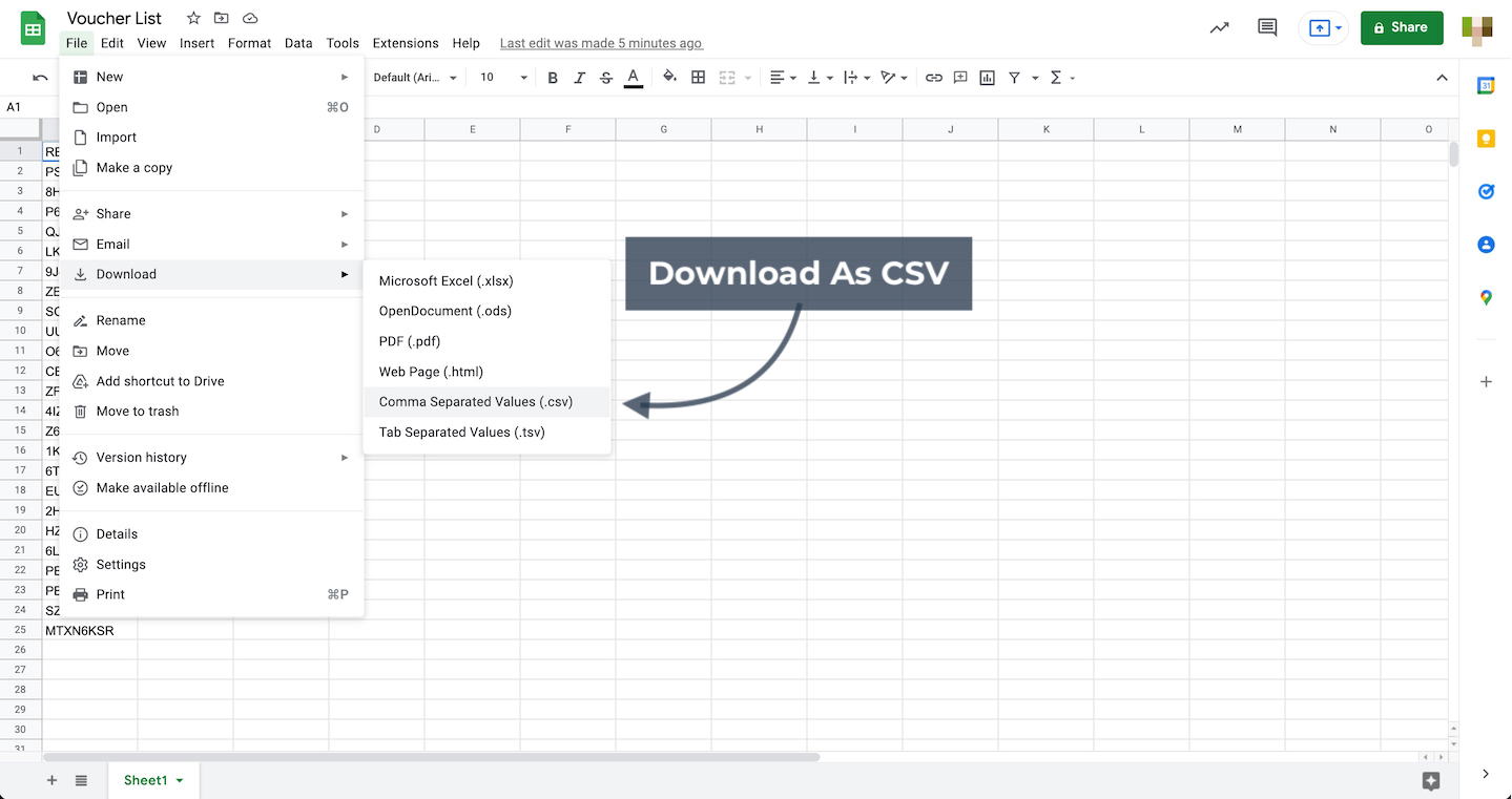 Discount CSV