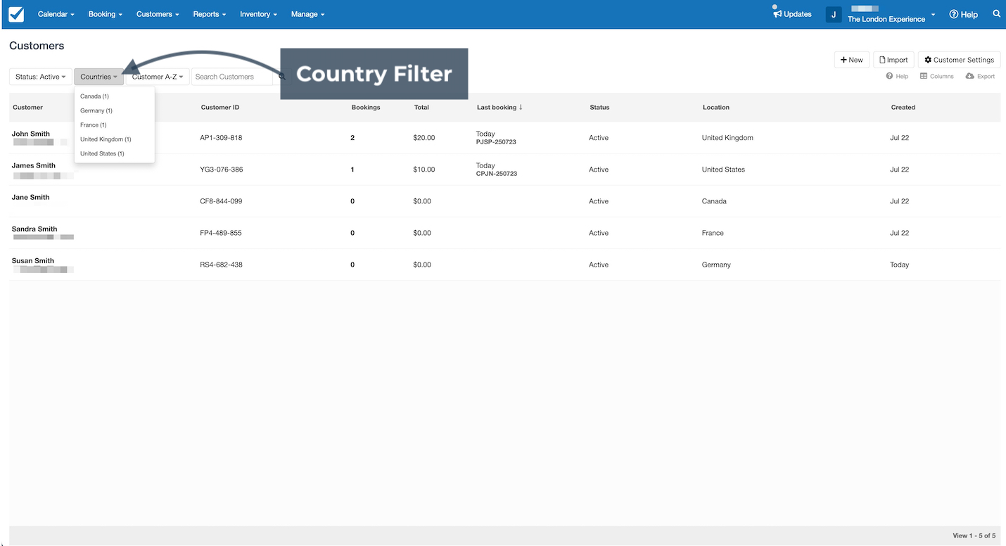 Customer Directory Country Filter