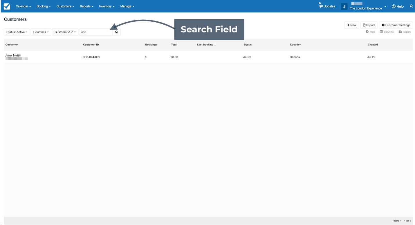 Customer Directory Search Field