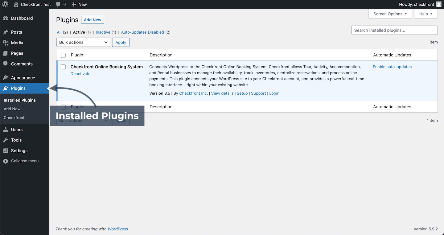 WordPress Installed Plugins