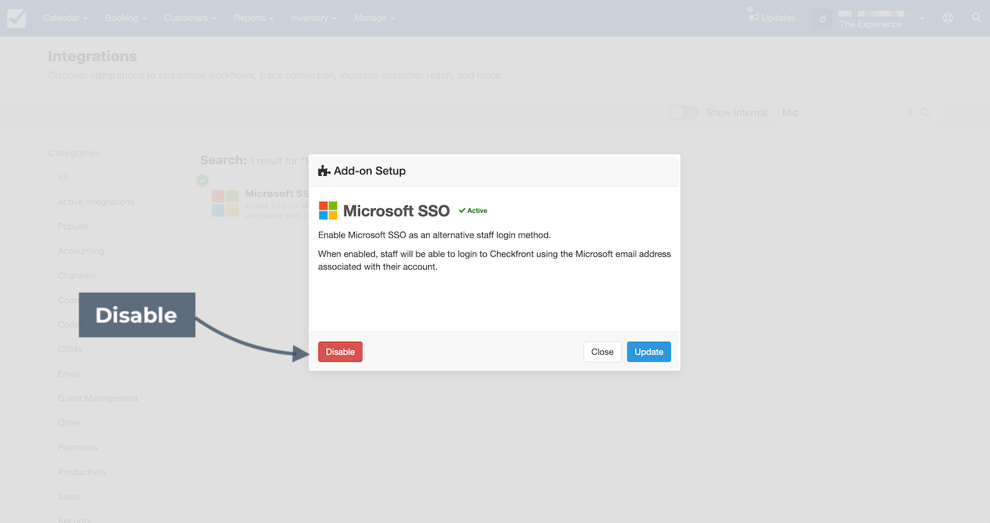 Disable Microsoft SSO