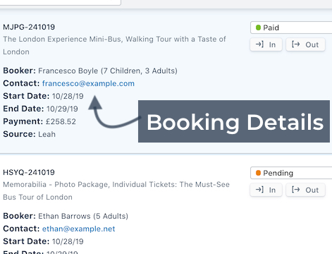 Booking Details