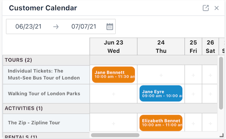 Customer Calendar Widget