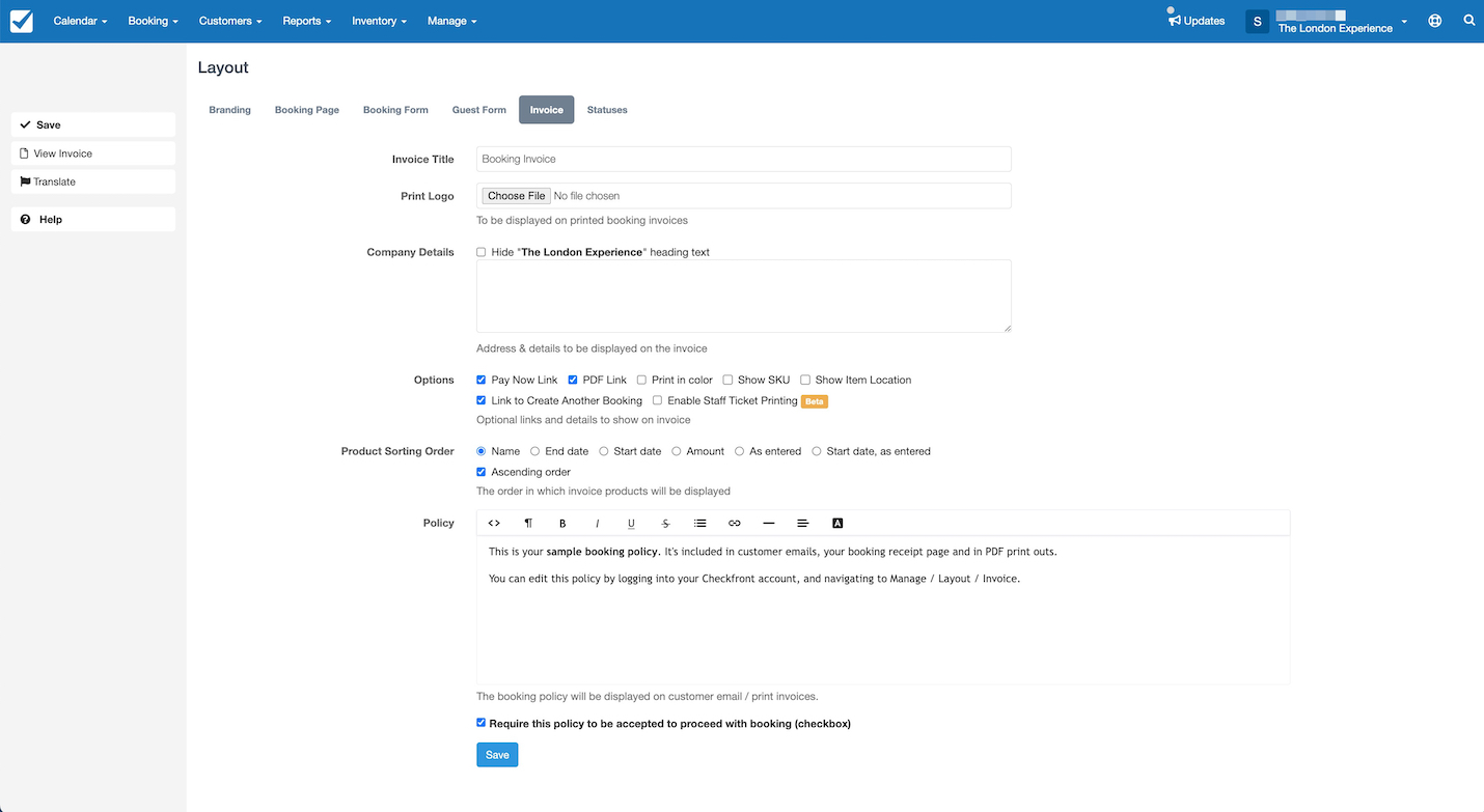 Layout Invoice