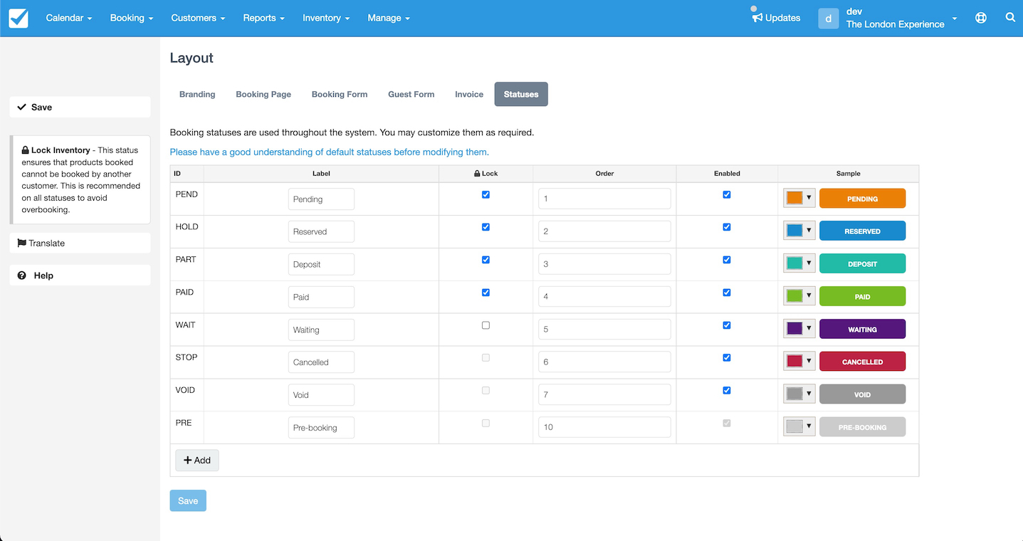 Booking Status Main