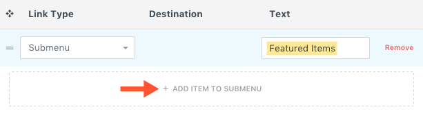 Submenu Link Type