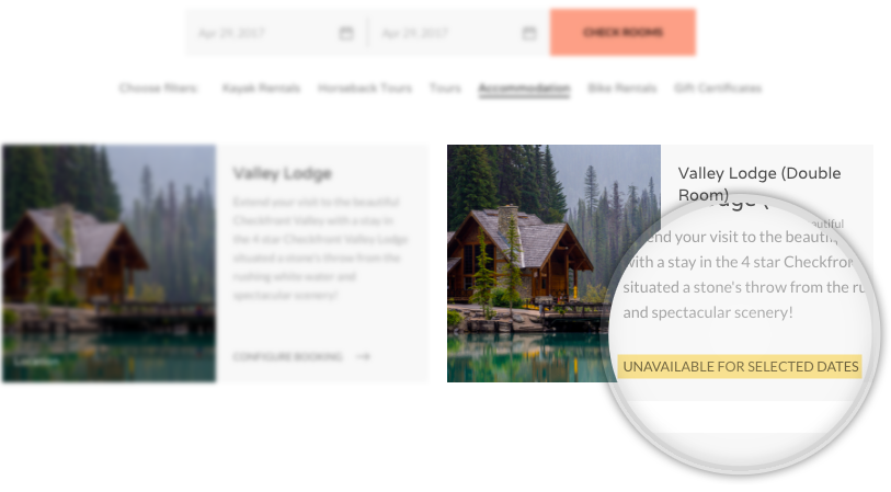 Unavailable Selected Dates