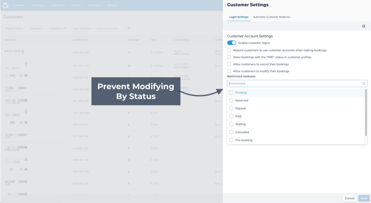 Customer Restricted Status