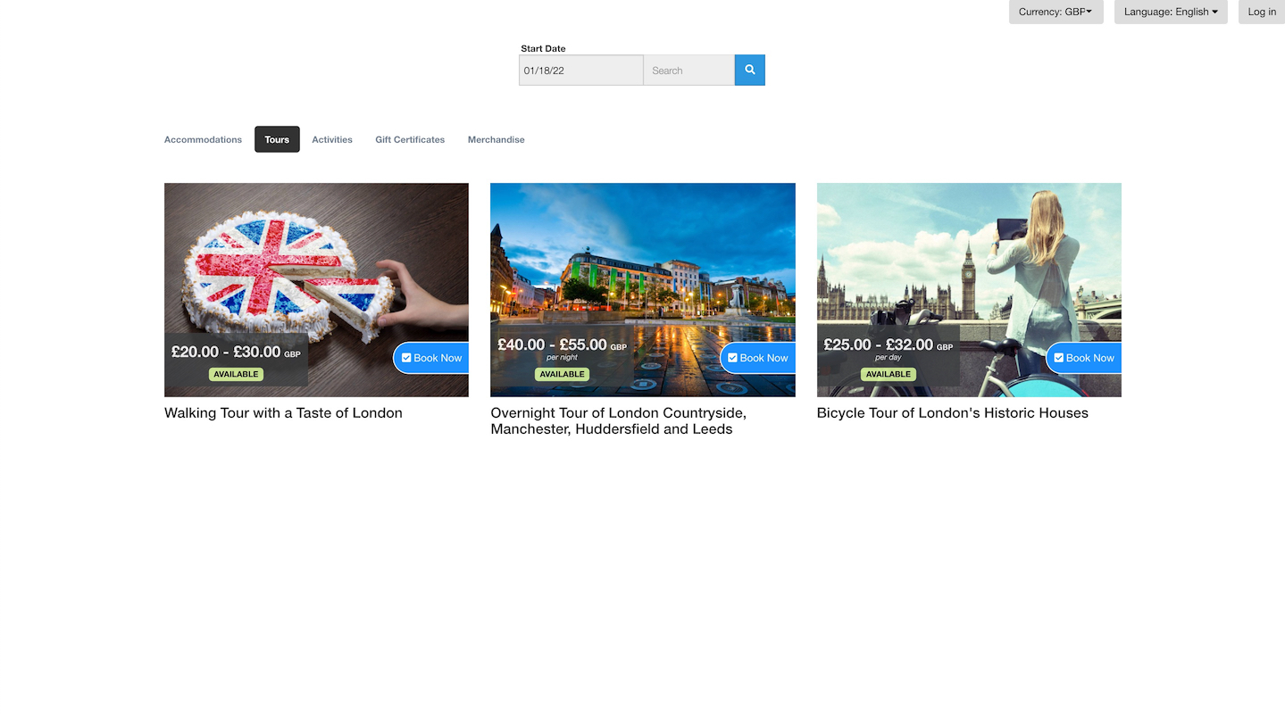 Booking Widget Page
