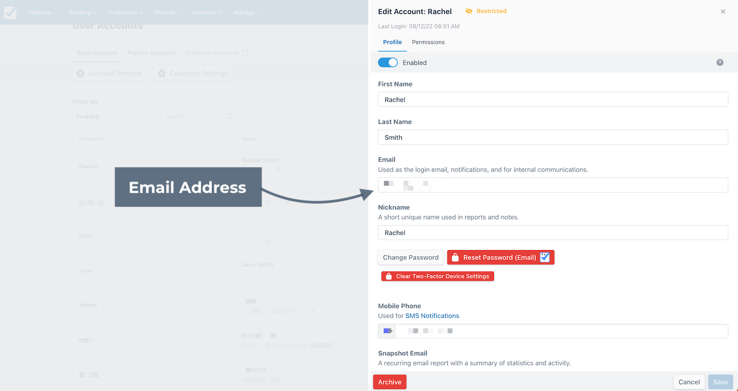 User Account Email Address