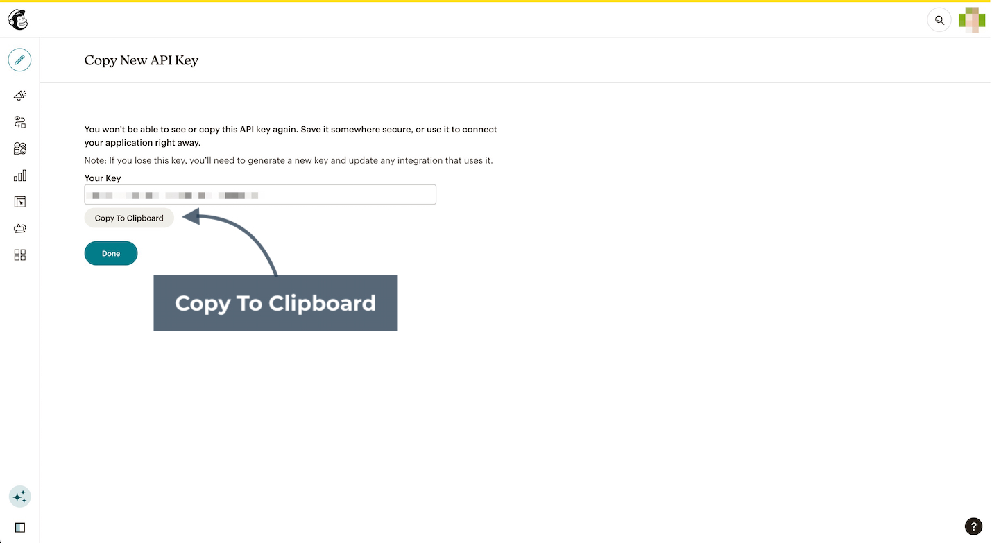 Mailchimp Copy API Key