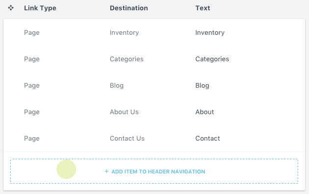 Header Navigation Link Type Select