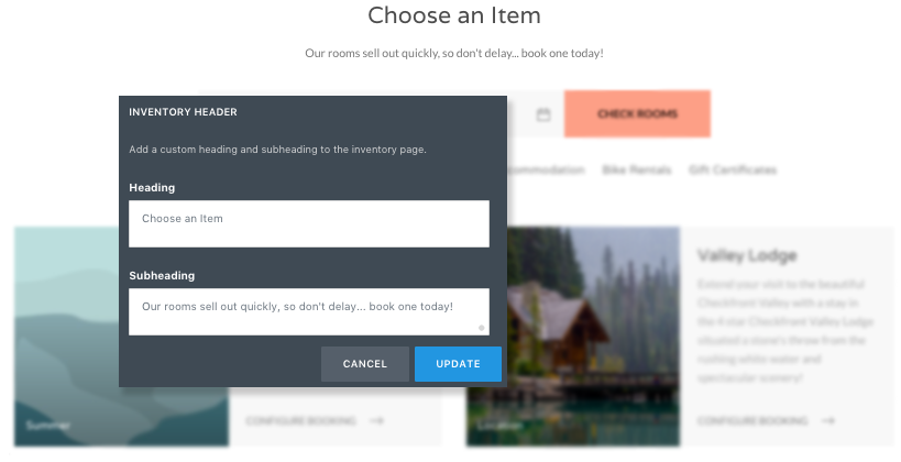 Inventory Header Block