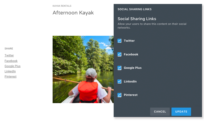 Expedition Social Sharing Block