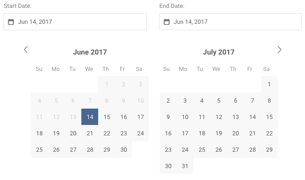 Expedition Date Inputs