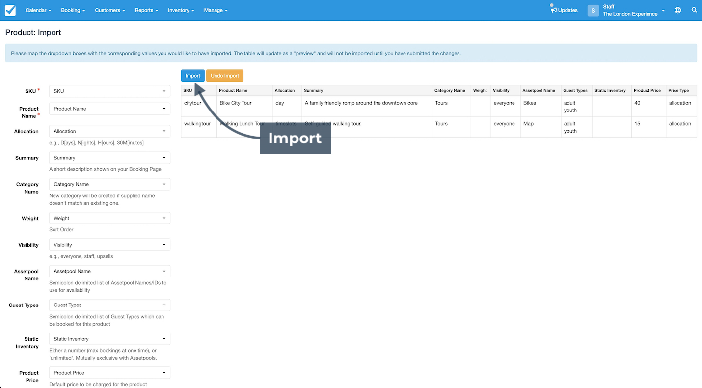 Product Import Mapping