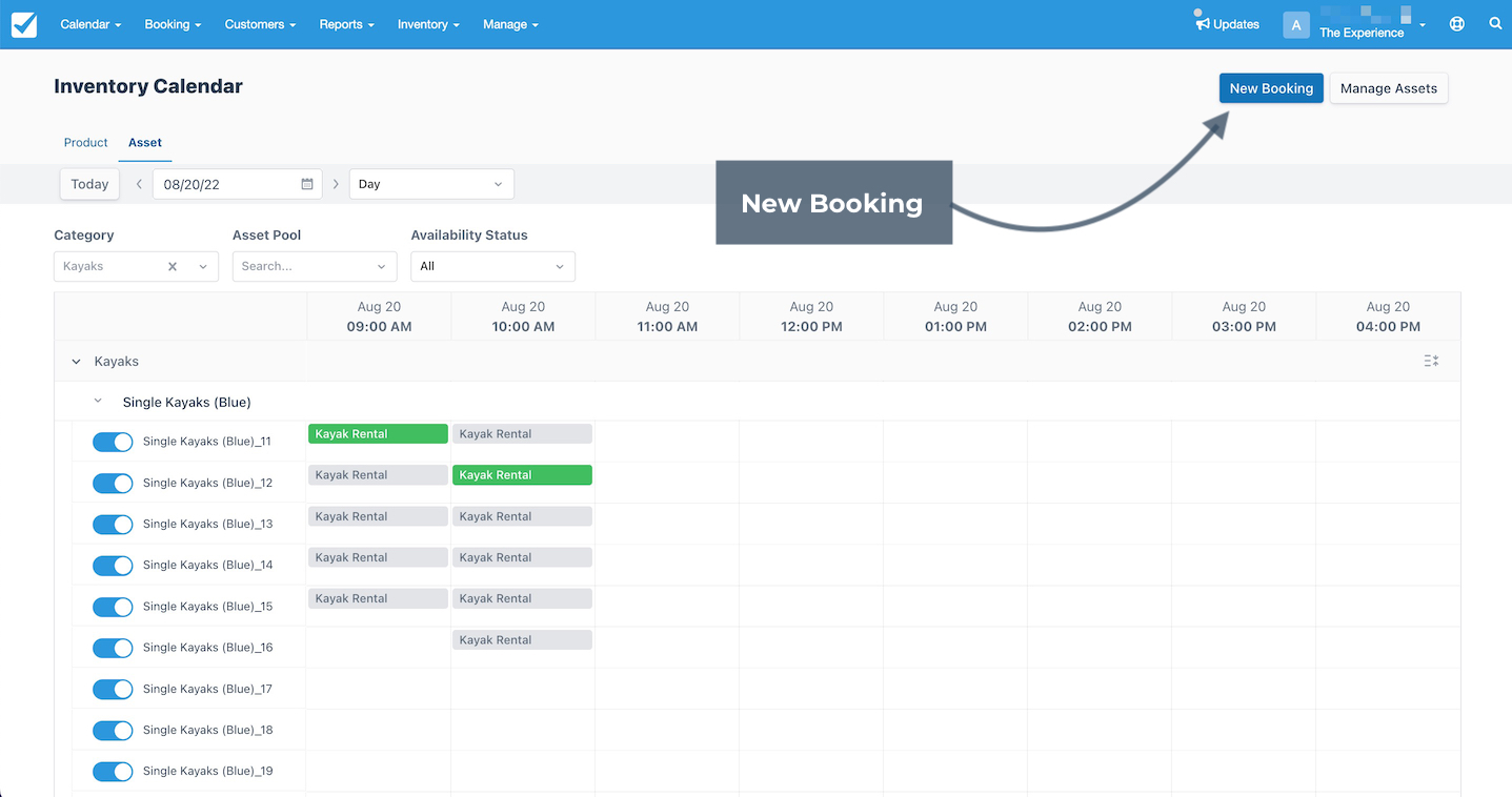 Asset New Booking