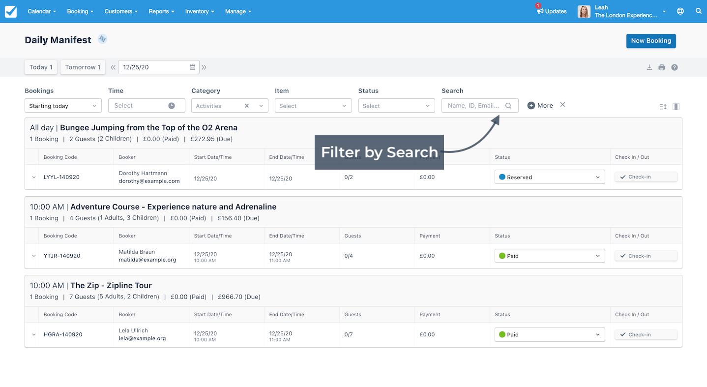 Filter by Search