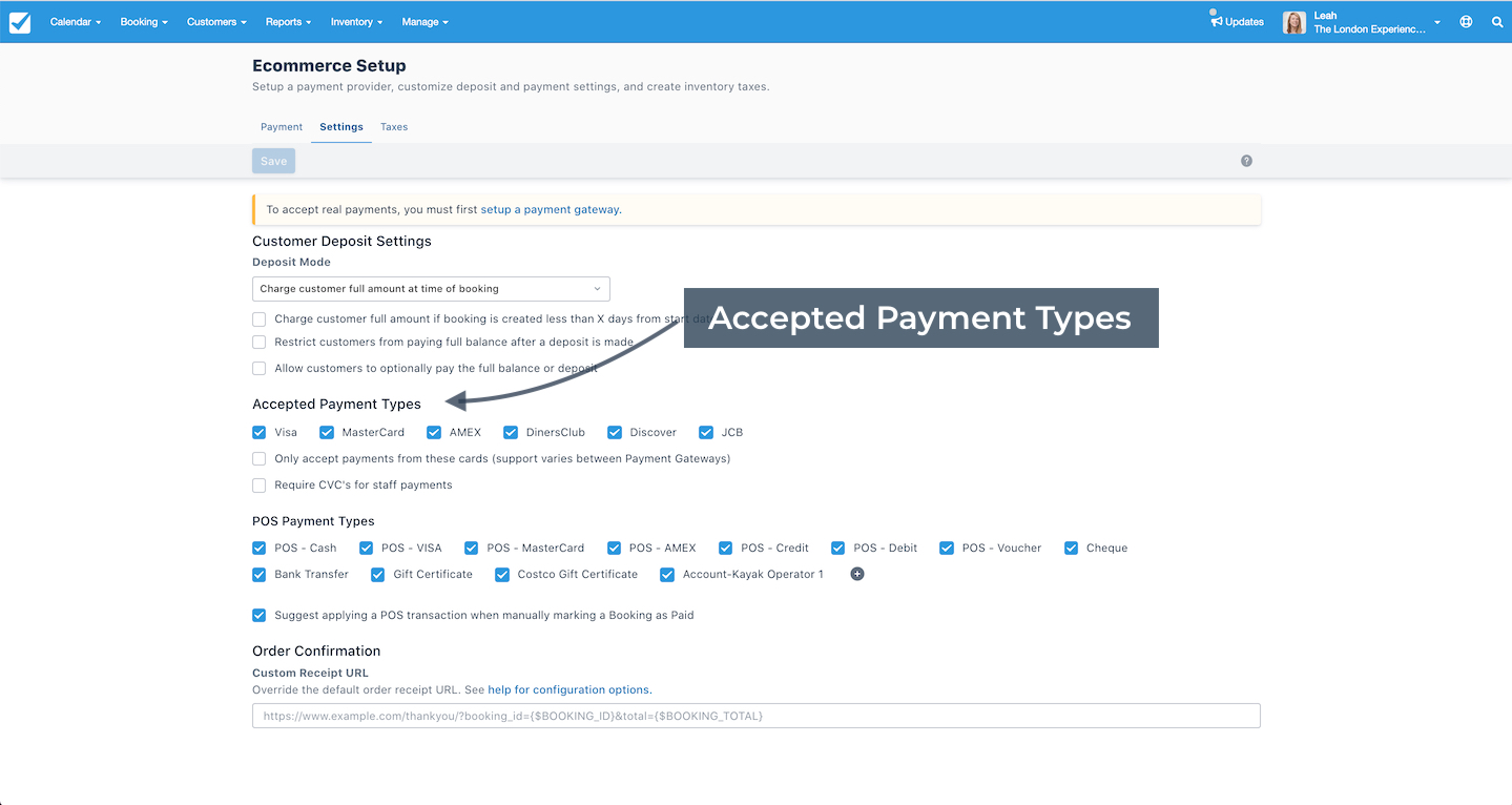 Accepted Payment Types