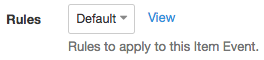 Rules section with a dropdown menu set to default and a link to view applied rules.
