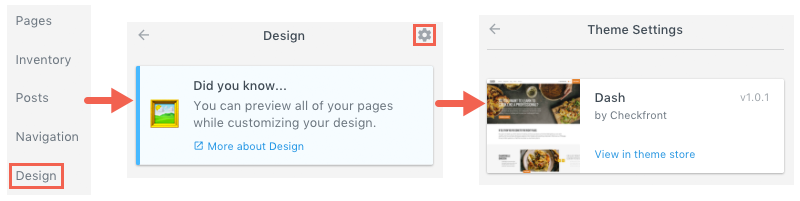 Dash Theme Settings