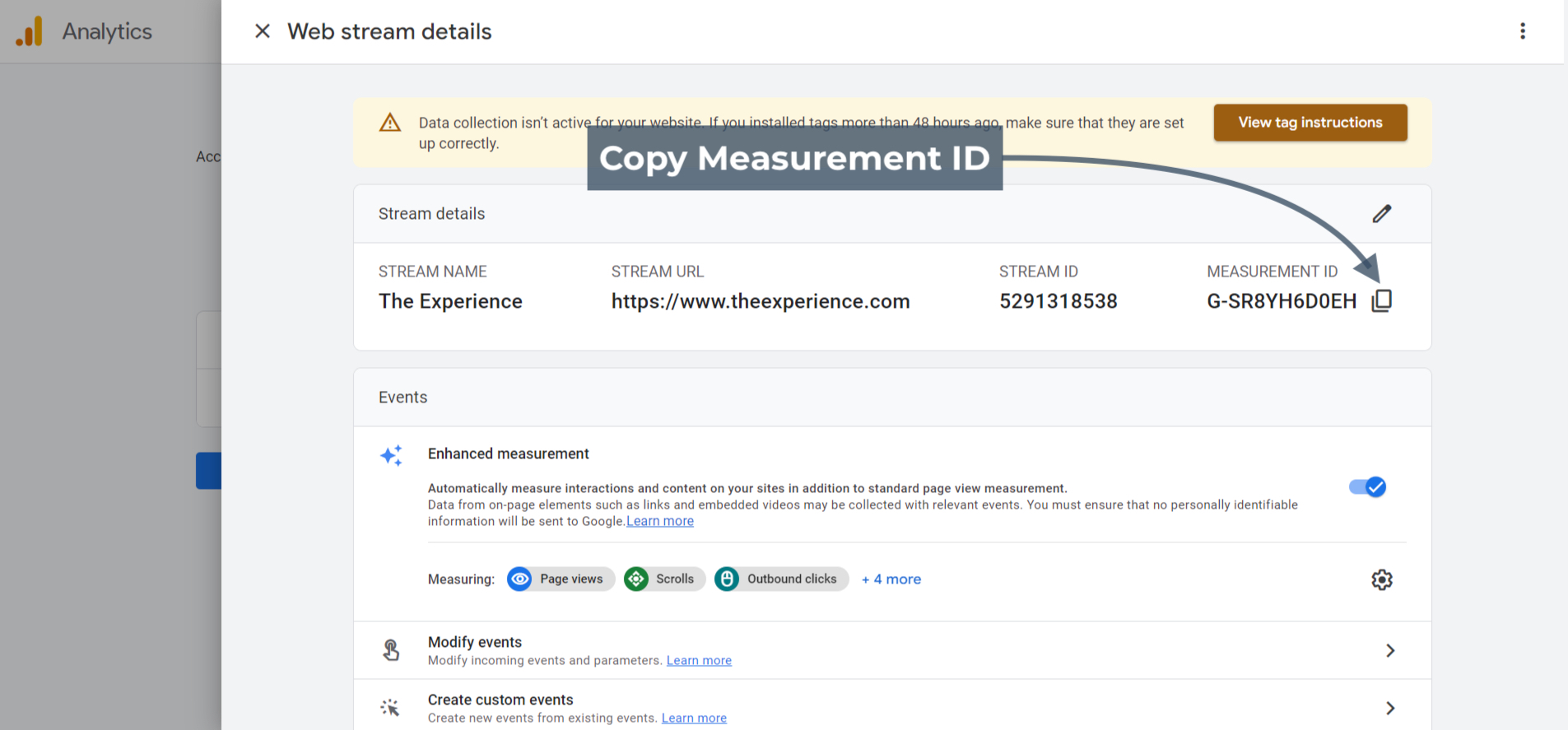 Copy Measurement ID