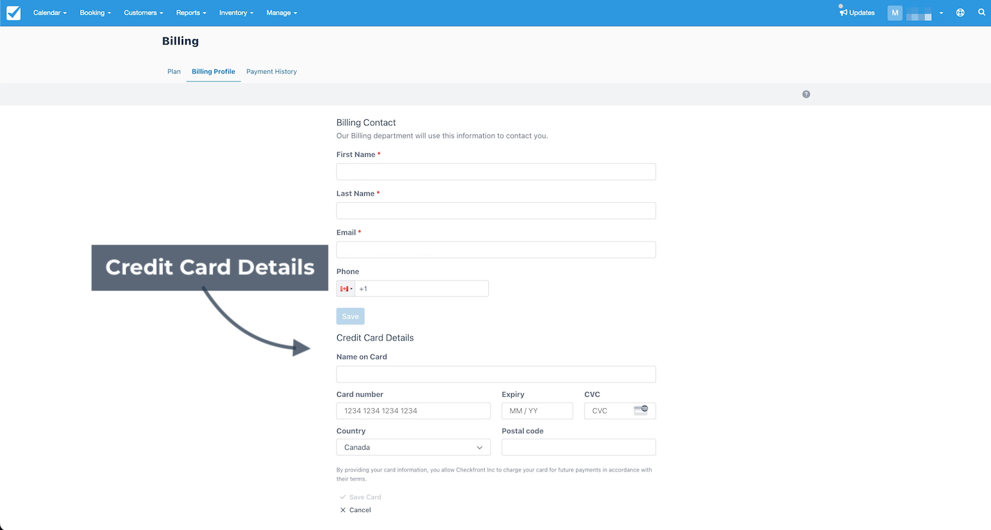 Billing Profile Change Card