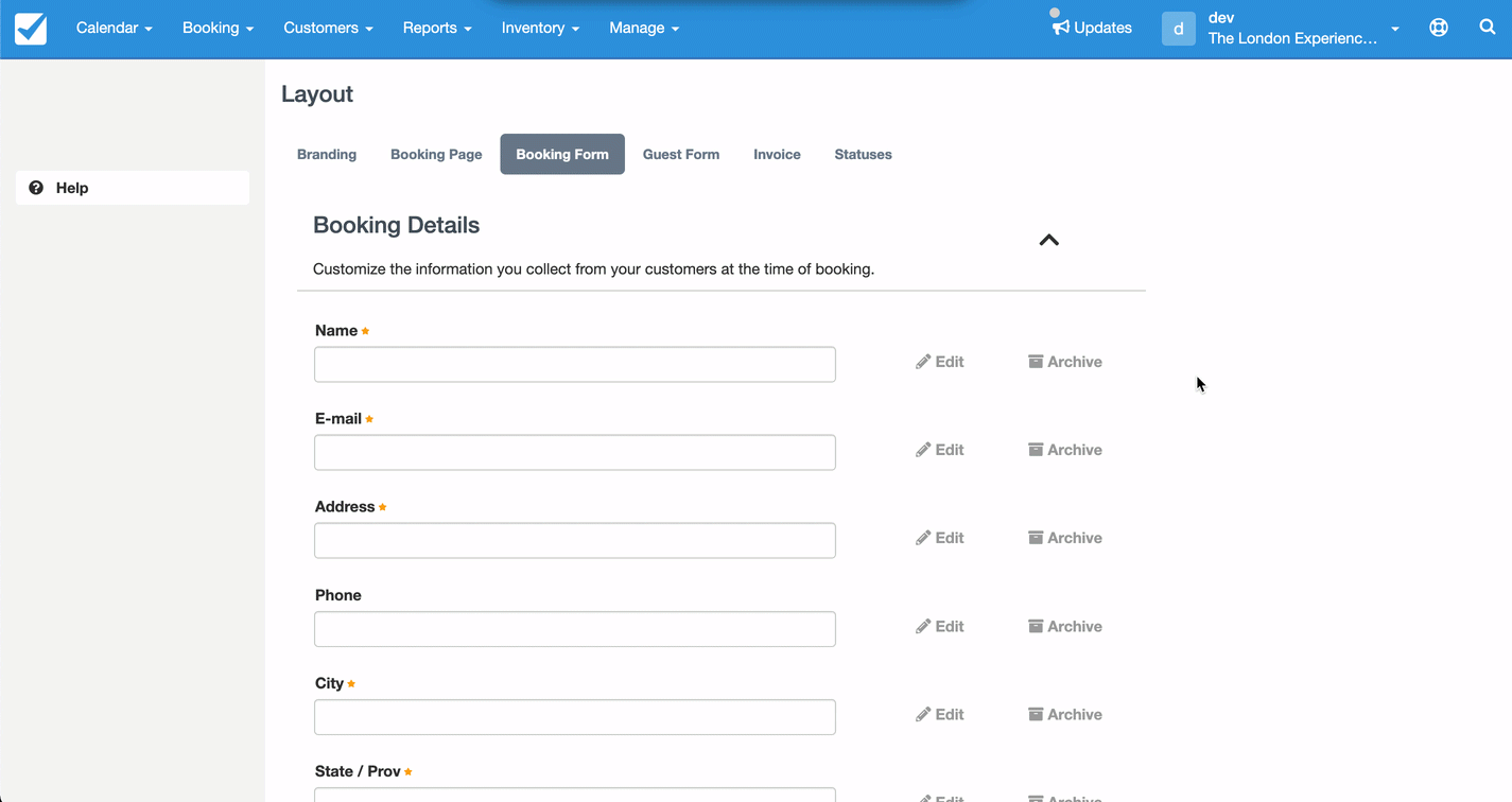 Booking Form