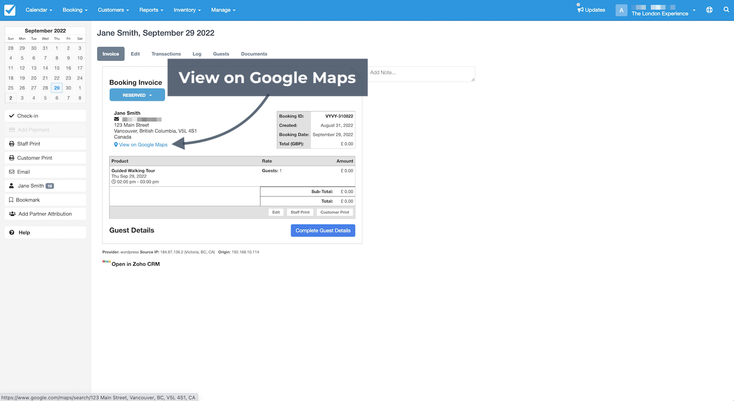 Customer Map Link