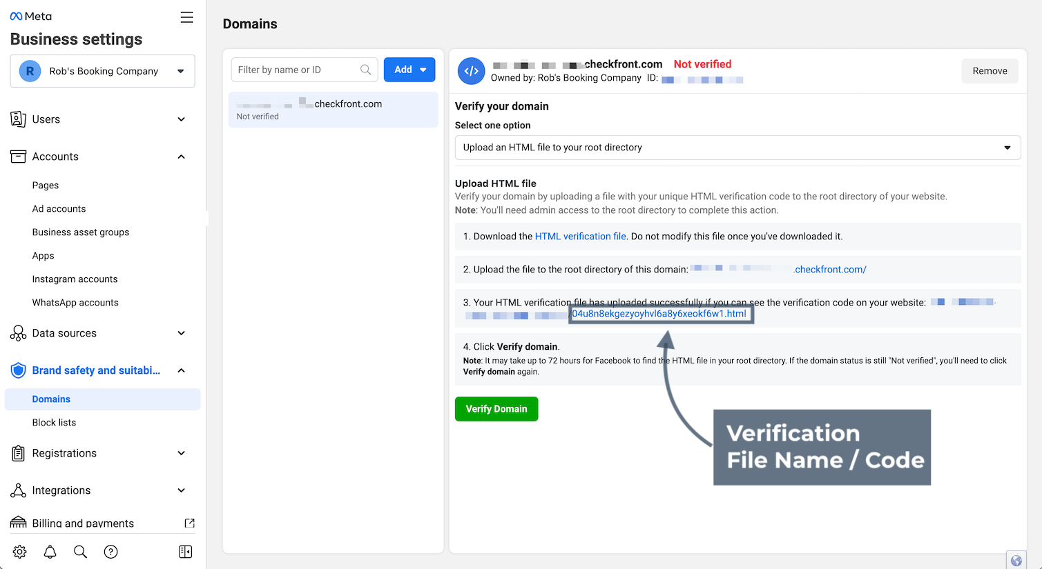 Verify Domain