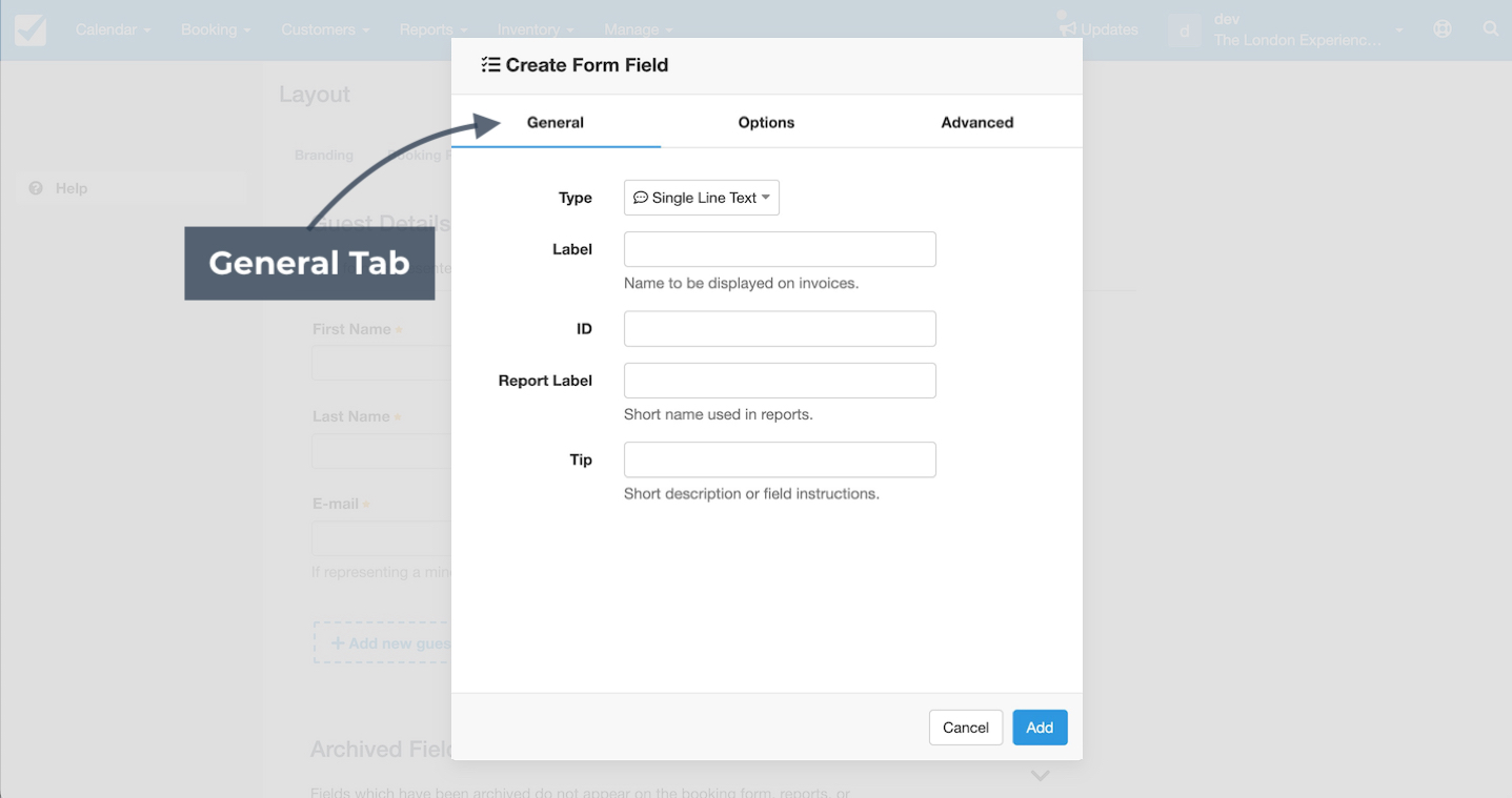 Guest Form General Tab