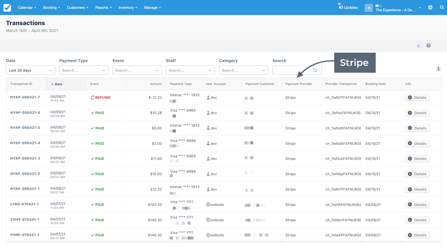 Stripe Terminal Transactions