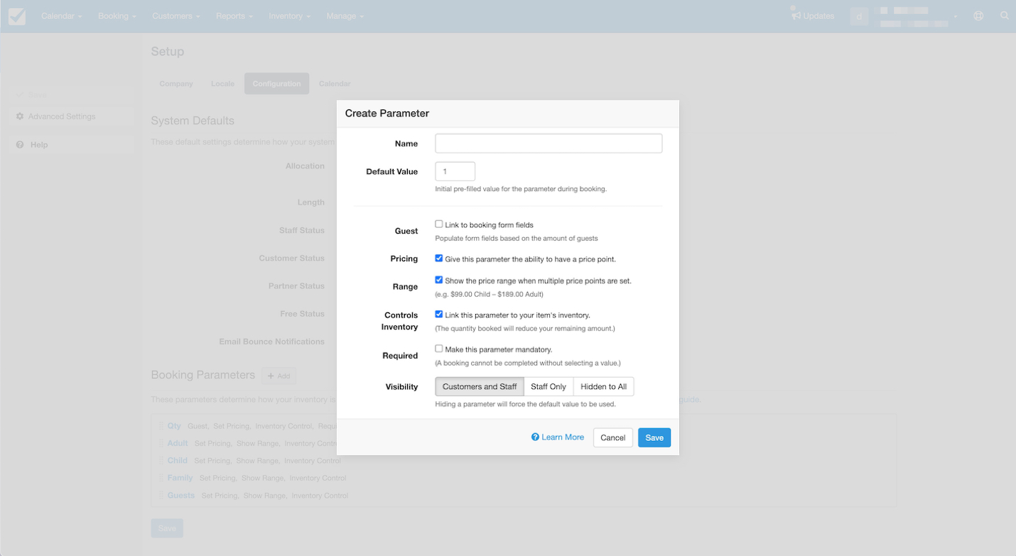 Configuration New Parameters