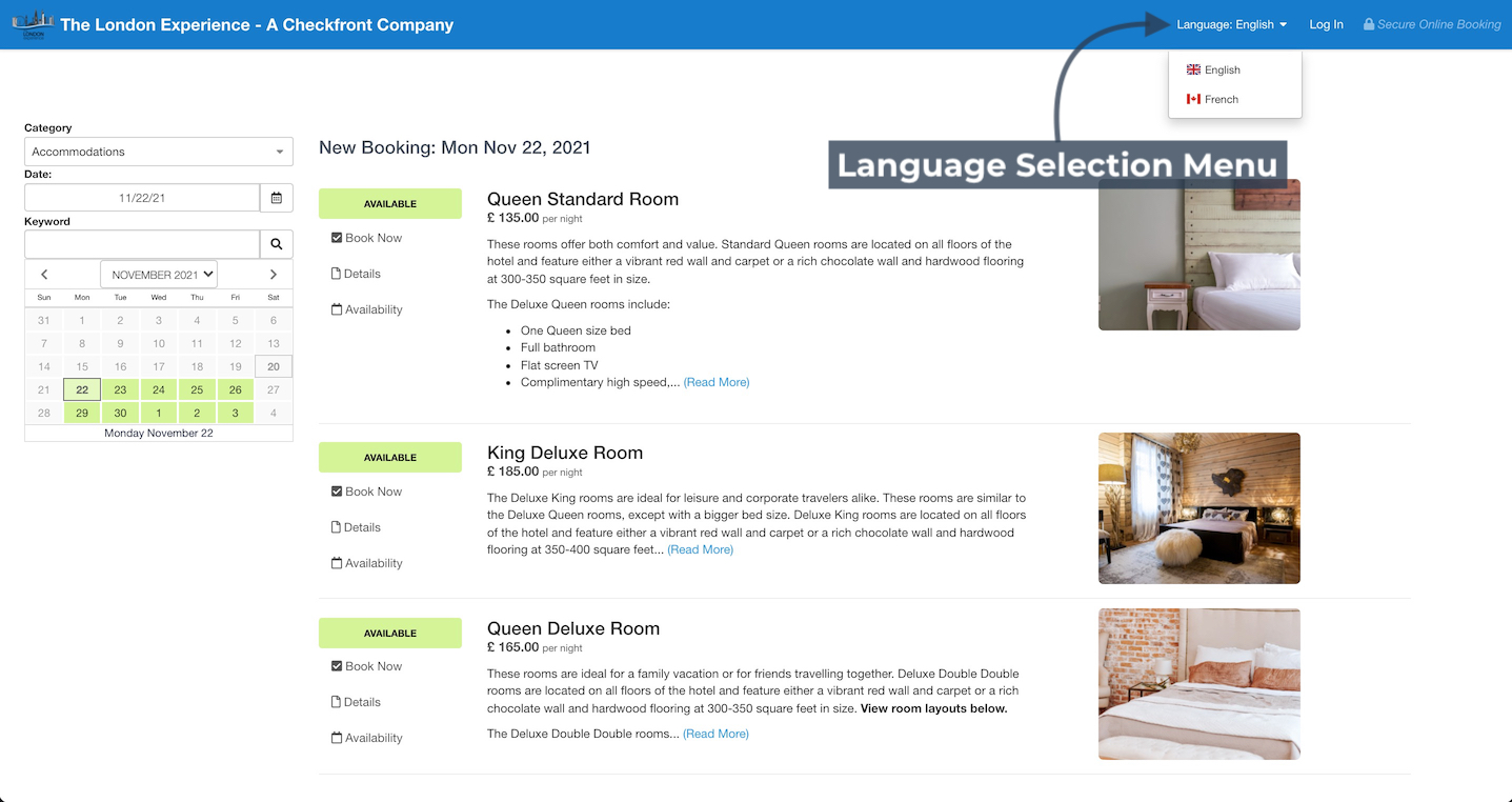 Language Customer Selection
