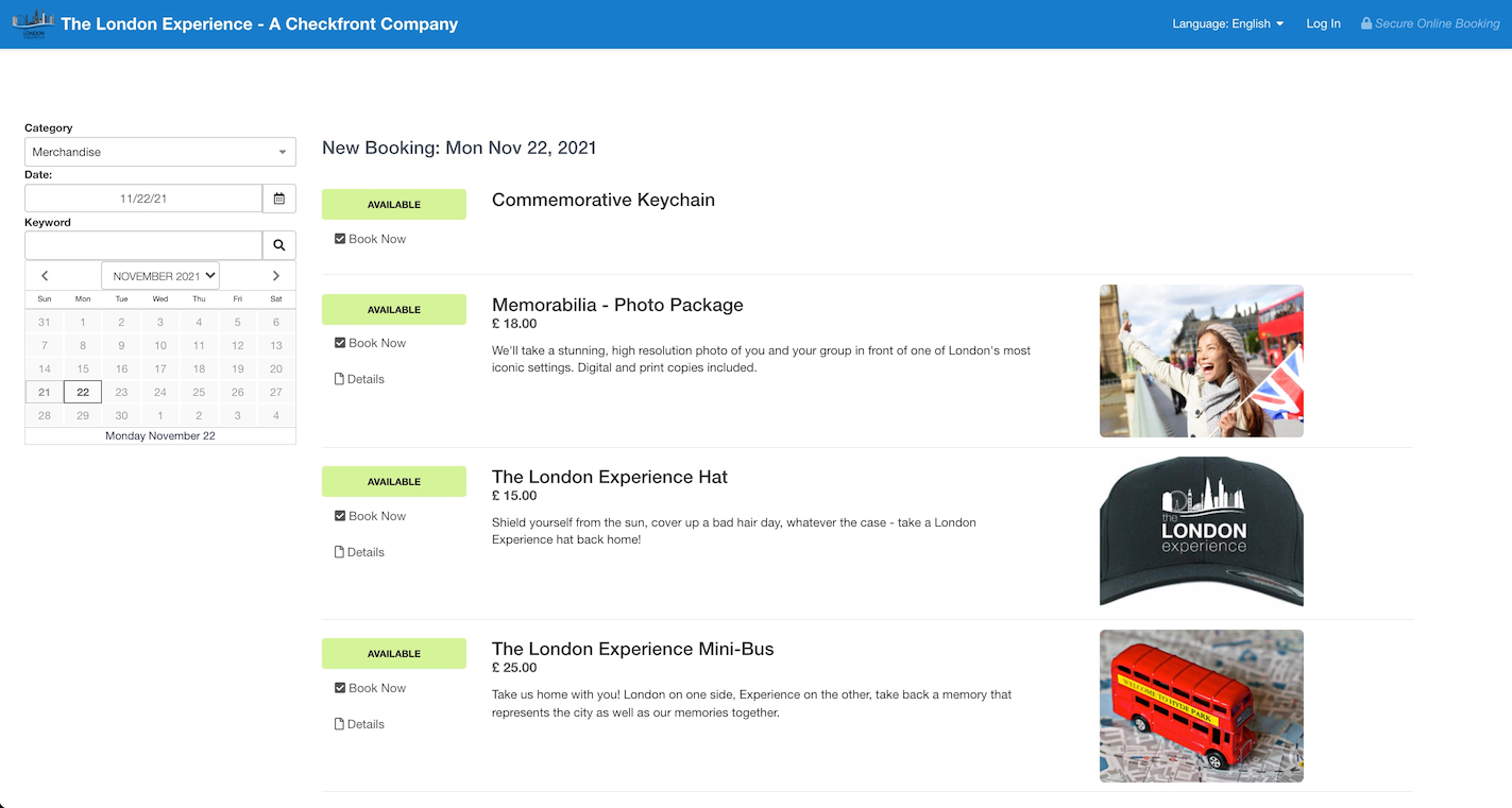 Language Booking Page English