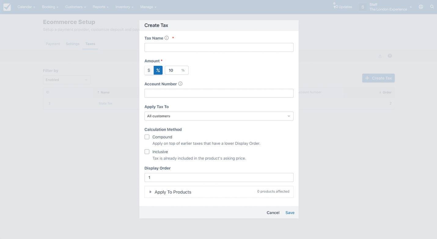 Ecommerce Tax Create