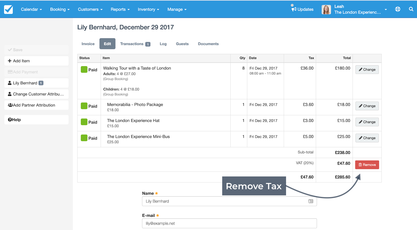 Remove Tax