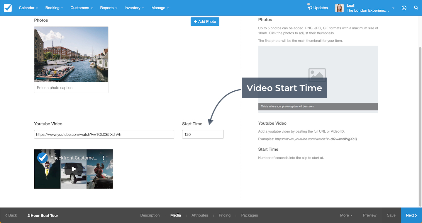 YouTube Video Start Time