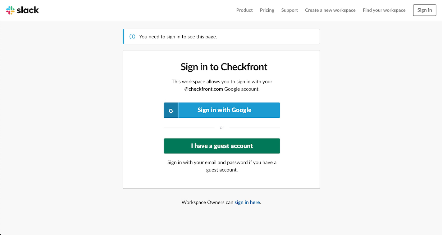 Slack Google Sign In